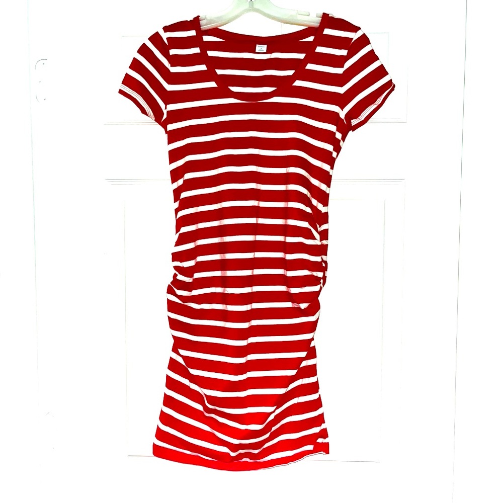 Old Navy - Size S - Red & White Form Fitting Scoop Neck Dress